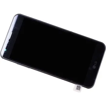 LCD displej LG K580 včetně dotykového skla a krytu silver