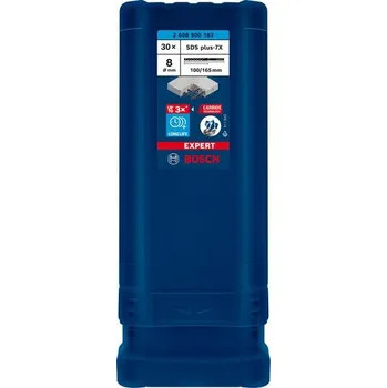 Vrták BOSCH Vrták do kladiv EXPERT SDS plus-7X, 8 × 100 × 165 mm, 30 ks (2608900183)