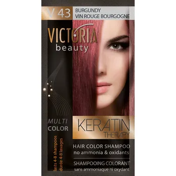 Barva na vlasy Victoria Beauty Keratin Therapy Tónovací šampon na vlasy V 43, Burgundy, 4-8 umytí