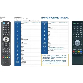 Dálkový ovladač General SAGEMCOM RTI95-320, RTI95-50 - náhradní dálkový ovladač