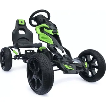 Dětské šlapadlo Go-kart Velká šlapací motokára Scout 5-12 let zelená EVA kola