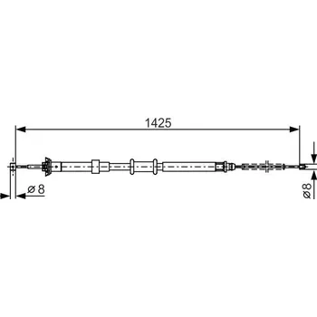 Brzdový systém Tažné lanko, parkovací brzda BOSCH 1 987 482 200