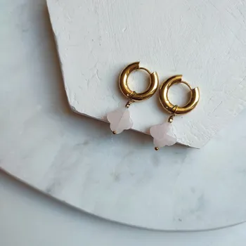 Náušnice Prstýnkárna MEDUNA Růženín - náušnice z chirurgické oceli pozlacené