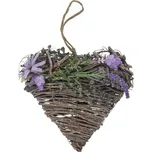 Dekorační srdce k zavěšení fialové P2008 - 20 cm