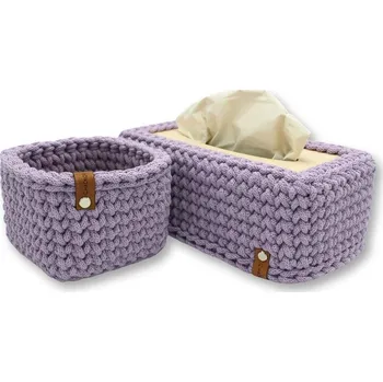 Úložný box Háčkov Set Háčkovaných košíků - Practical Barva: Červená