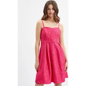 Dámské šaty Orsay Růžové dámské vzorované šaty - Dámské Orsay červená 2401225