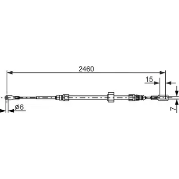 Brzdový systém Tažné lanko, parkovací brzda BOSCH 1 987 477 855