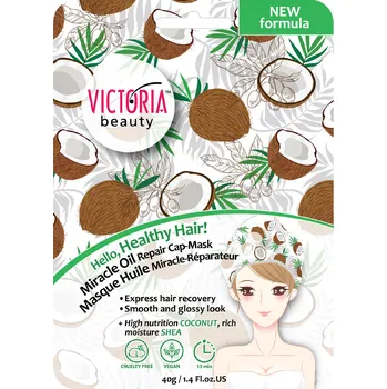 Victoria Beauty Výživná kokosová maska na vlasy ve tvaru čepice 40 g