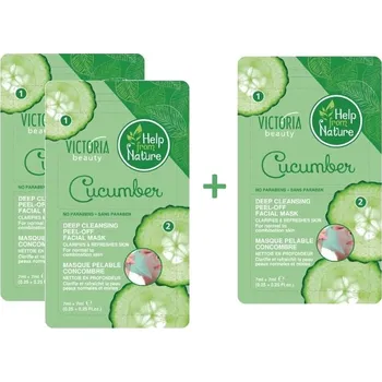 Pleťová maska Victoria Beauty Help from nature Hluboce čisticí slupovací maska s okurkou, AKCE 2+1 ZDARMA, 3 ks