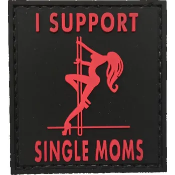 Nášivka WARAGOD nášivka I Support Single Moms PVC Patch Black and Red