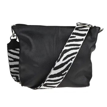 Kabelka NovaKabelka.cz Kožená italská crossbody kabelka Prisca Nera s přídavným popruhem V