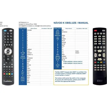 Dálkový ovladač General CGV Premio SAT HD-W 10031 - náhradní dálkový ovladač