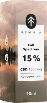 CBD Hemnia Full Spectrum CBD Konopný olej 15 % 1500 mg 10 ml