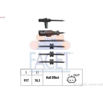 Přislušenství brzdového systému Snímač, počet otáček kol FACET 21.0254