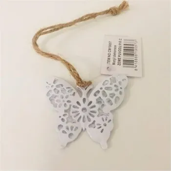 Svatební dekorace Závěsná dekorace motýlek kovový 6 x 5 cm