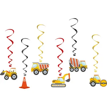 Závěsná spirály - Staveniště - Bargry, náklaďák, traktor - 6 ks