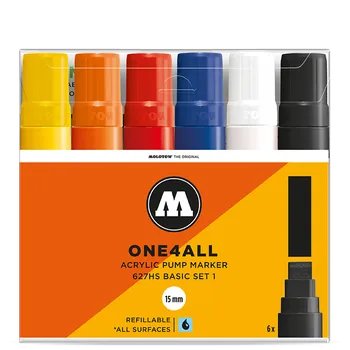 Akrylové fixy MOLOTOW One4All 627HS 15mm, 6ks základní A