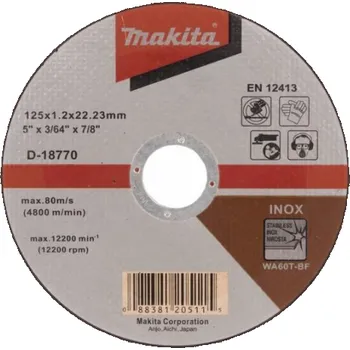 Řezný kotouč Řezací kotouč Makita D-18770, 125 x 1,2 x 22,23 mm