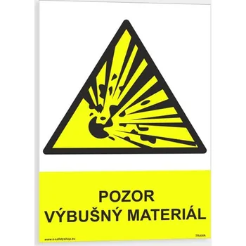 Pozor výbušný materiál Samolepka 148 x 210 mm (A5) tl. 0.1 mm - Kód: 13586