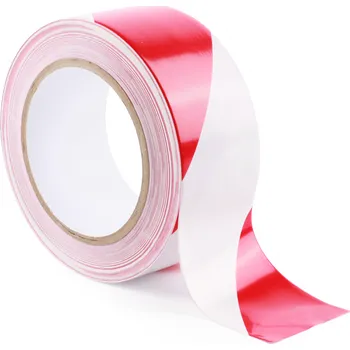 Výstražná páska Bezpečnostní páska - šrafovaná High quality Červenobílá šrafovaná - 50 mm x 33 m - Kód: 00506