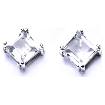 Náušnice Stříbrné náušnice,přírodní křišťál,náušnice na šroubek, NŠ 1258