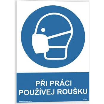 Při práci používej ochranu dýchacích cest Samolepka 148 x 210 mm (A5) tl. 0.1 mm - Kód: 13504