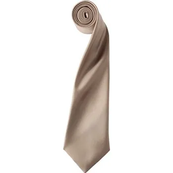 Kravata Premier Workwear Pánská saténová kravata PR750 Khaki -ca. Pantone 7503 144 x 8,5 cm