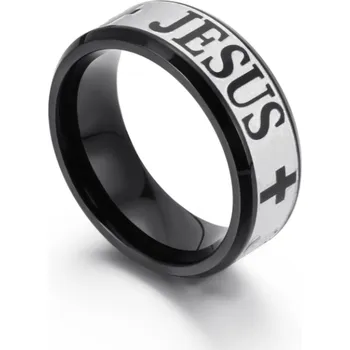 Prsten Elenys pánský prsten-Jesus-černý Velikost: 9 (EU: 59-60)