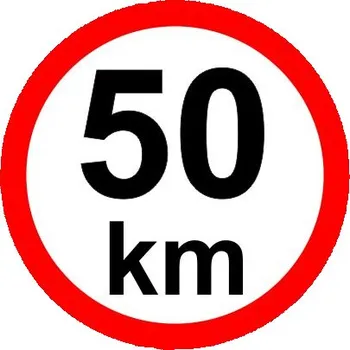 Dopravní značení Omezení rychlosti – 50 km/hod retroreflexní Samolepka ∅ 150 mm - Kód: 16868