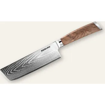 Kuchyňský nůž Nakiri nůž Seburo HOGANI Deluxe Damascus 170mm