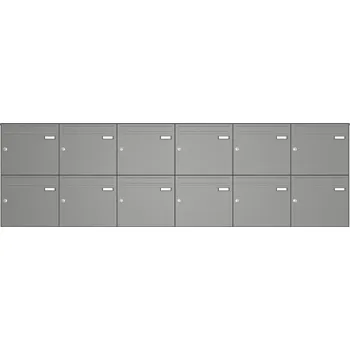 Poštovní schránka Sestava 12 luxusních schránek Max Knobloch AP244 Barva: Šedý hliník