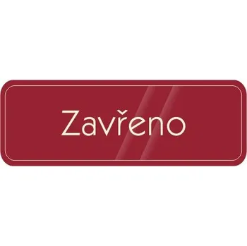 Informační tabulka Zavřeno Samolepka 200 x 70 mm tl. 0.1 mm - průhledná bílá - Kód: 02520