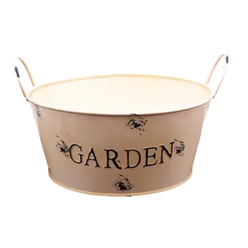 Květináč Plechová nádoba kulatá, růžová