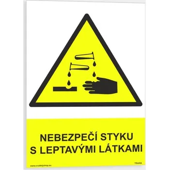 Nebezpečí styku s leptavými látkami Plast 210 x 297 mm (A4) tl. 0.5 mm - Kód: 00261