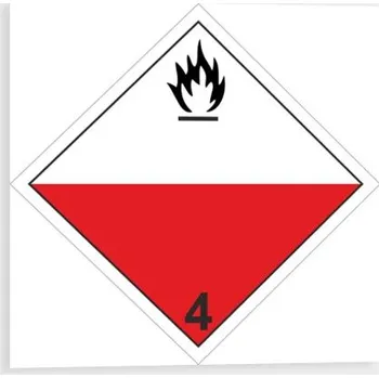 Samozápalné látky č. 4.2 Značení ADR Samolepka 100 x 100 mm tl. 0.1 mm - Kód: 02976