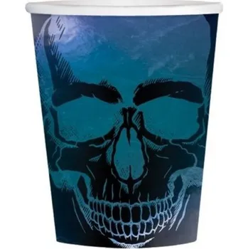 Party dekorace Papírové kelímky Halloween - Goblet Skeleton 8 ks