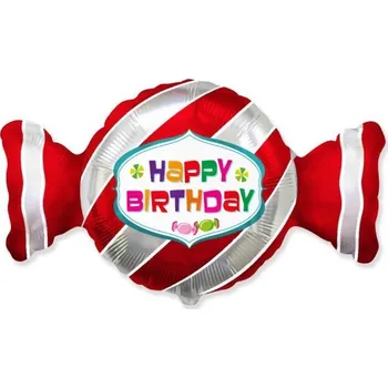 Balónek Fóliový balonek bonbon Happy Birthday 92 x 53 cm