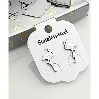 Náušnice Dámské ocelové náušnice - plameňák