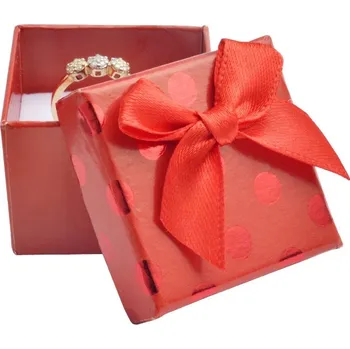 Dárková krabička Šperky4U Dárková krabička na prsten, červená s lesklými puntíky - KR0300-R