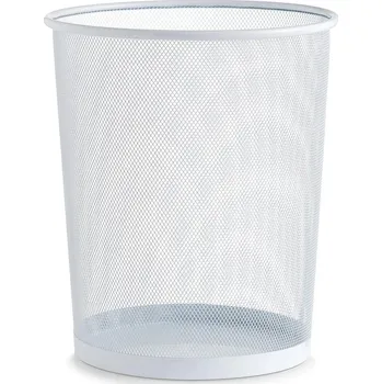 Odpadkový koš Odpadkový koš na papír, kulatý, kovový, bílý 17724