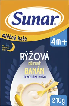 Dětská kaše Sunar Mléčná rýžová kaše na dobrou noc 210 g banán