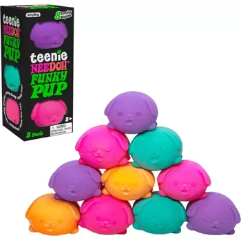 Cestovní hra Schylling NeeDoh Mačkací antistresová štěňátka Fialová, zelená, růžová