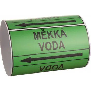 Páska na značení potrubí Signus M25 - MĚKKÁ VODA Samolepka 130 x 100 mm, délka 1,5 m, Kód: 25975