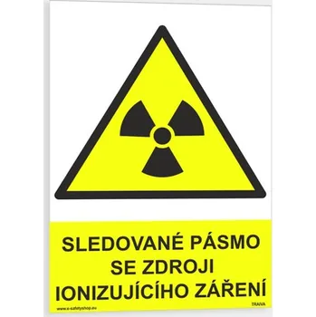 Kancelářské potřeby Sledované pásmo se zdroji ionizujícího záření Samolepka 210 x 297 mm (A4) tl. 0.1 mm - Kód: 06656