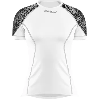 Dámské termoprádlo Dámské funkční triko krátký rukáv LEO bílá/šedá Bamboo Light New