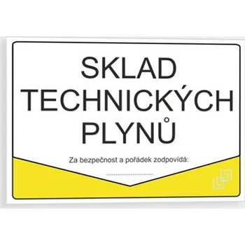 Plechová cedule Sklad technických plynů Plast 297 x 210 mm (A4) tl. 0.5 mm - Kód: 01245