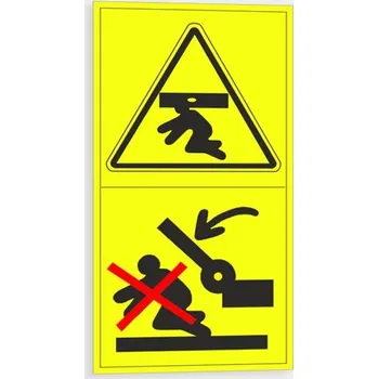 Výstraha - Možnost stlačení celého těla - shora Setrvej mimo dosah drobících válců Samolepka 95 x 175 mm tl. 0.1 mm - Kód: 09136