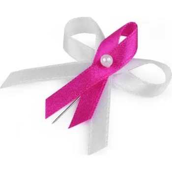 Svatební dekorace Svatební mašlička k myrtě - tmavě růžová a bílá