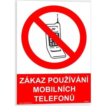 Zákaz používání mobilních telefonů Samolepka 210 x 297 mm (A4) tl. 0.1 mm - Kód: 06304