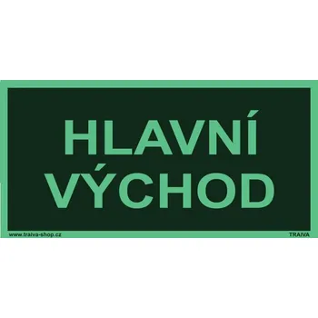 Hlavní východ Samolepka 200 x 100 mm tl. 0.4 mm - fotoluminiscenční - Kód: 08952
